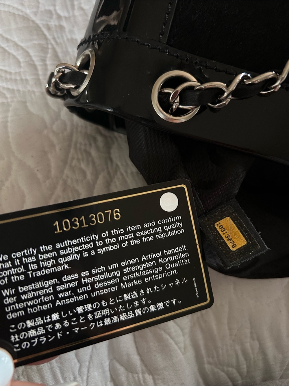 Chanel Black Patent & Pony Hair Vintage Chain-Handle Tote - Picture 8 of 14